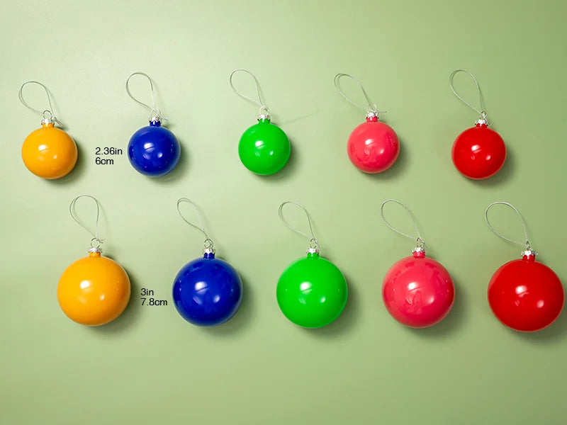 Sublimation Blanks 6cm Plastic Christmas Ball Ornament w/ String
