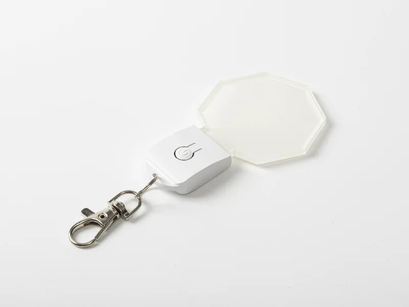 Sublimation Blanks Colorful LED Acrylic Light Up Keyring(Hexagon shape,7 colors)