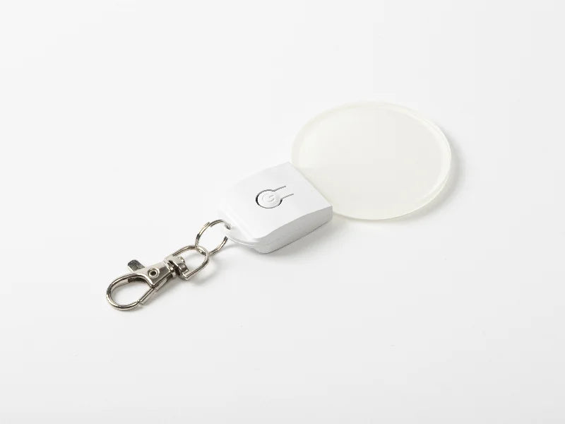 Sublimation Blanks Colorful LED Acrylic Light Up Keyring(RND shape,7 colors)