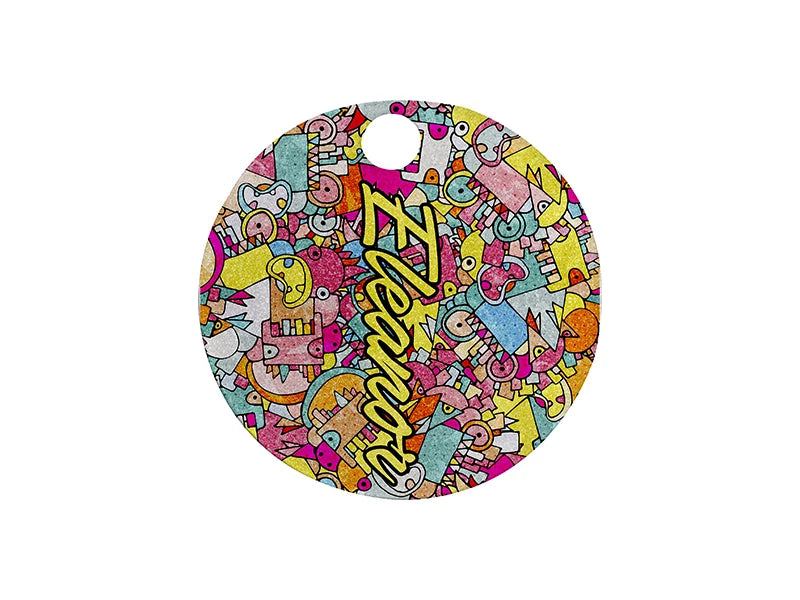 Sublimation Blanks Acrylic Glitter Name Tag for 40oz Stanley Tumbler (φ8*0.4cm,RND Shape)