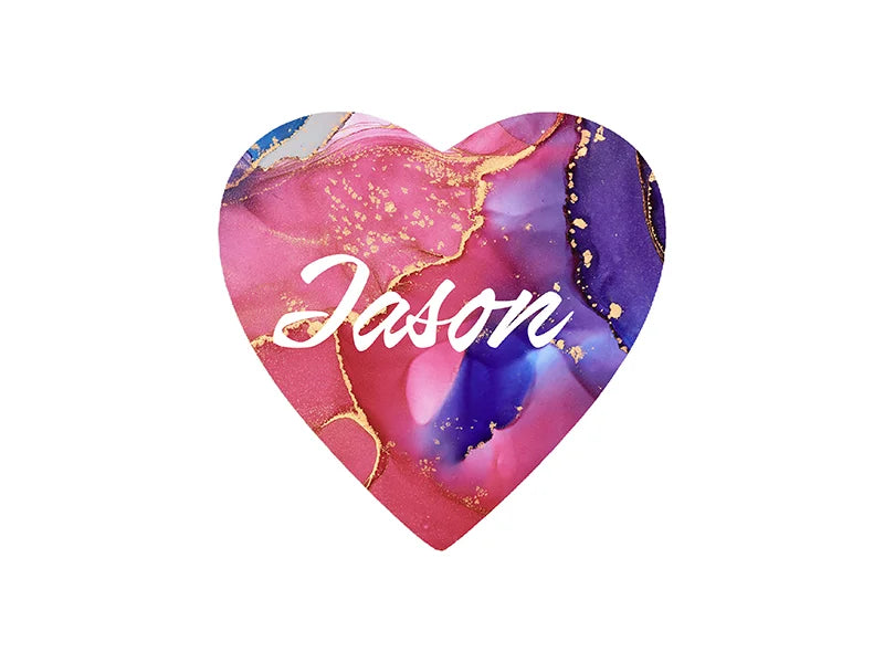 Sublimation Acrylic Name Badge(Heart shape,6*6.2*0.4cm)
