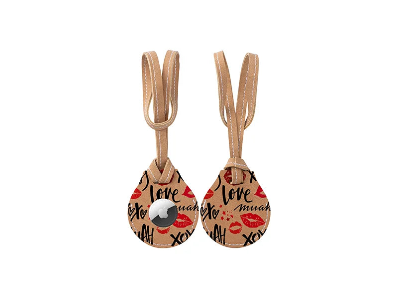 Sublimation Blanks PU AirTag Holder Bag Charm with Strap