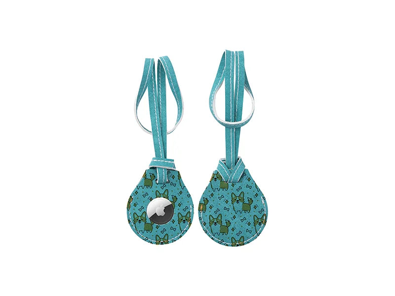 Sublimation PU AirTag Holder with Strap Bag Charm(Green)