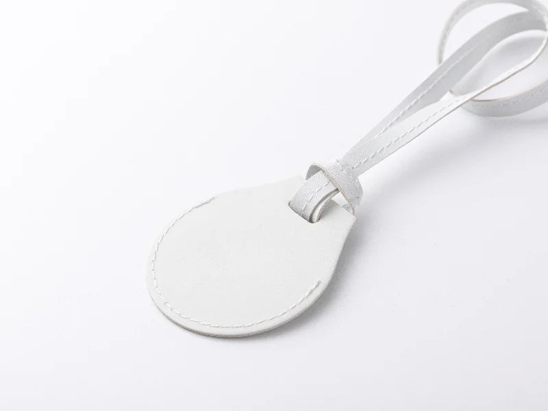 Sublimation PU AirTag Holder with Strap Bag Charm(White)