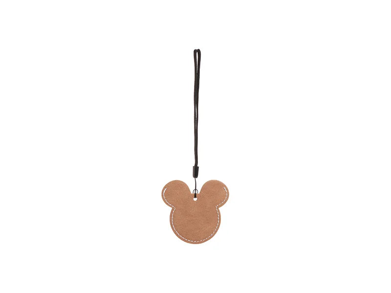 Sublimation Blanks PU AirTag Cover Pendant(Mickey Mouse, Brown)