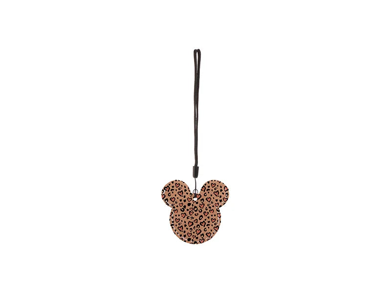 Sublimation Blanks PU AirTag Cover Pendant(Mickey Mouse, Brown)