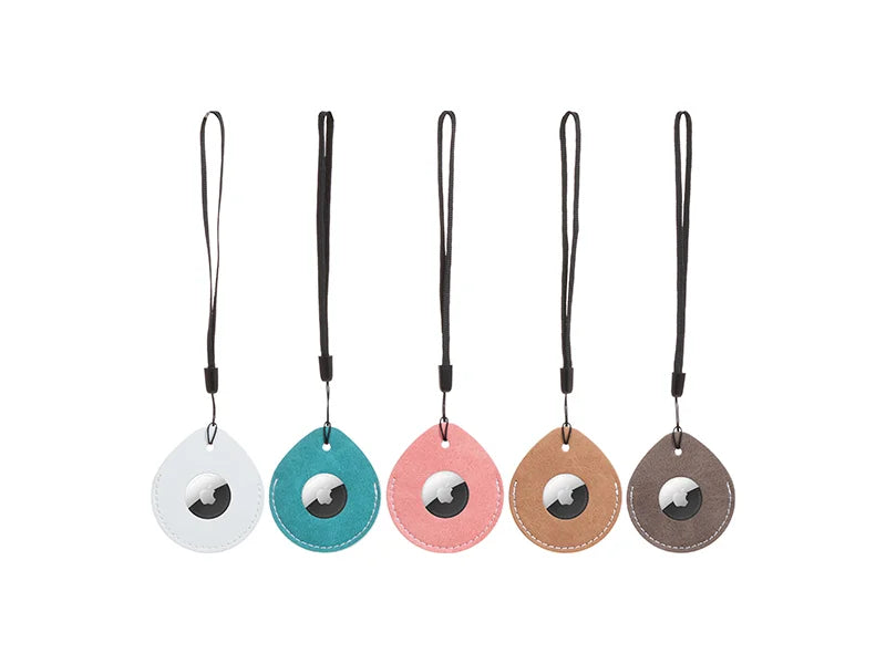 Sublimation Blanks PU AirTag Cover Pendant(Teardrop, Pink)