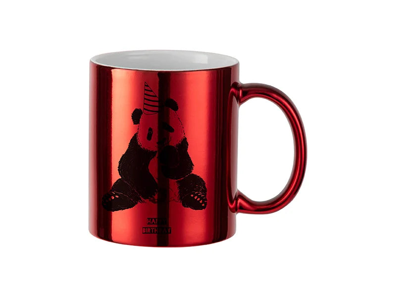 11oz Sublimation Blanks Red Plated Ceramic Mug