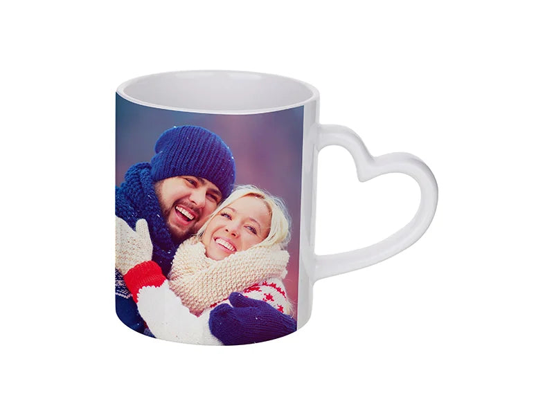 Sublimation 11oz White Mug with Heart Handle