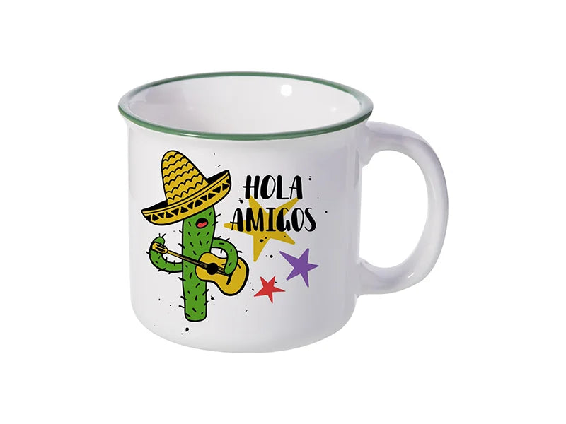 Sublimation 10oz/300ml Ceramic Enamel Mug (Green)