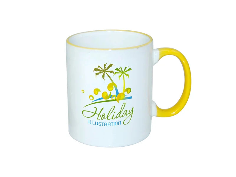 Sublimation 11oz Rim Handle Mug - Yellow