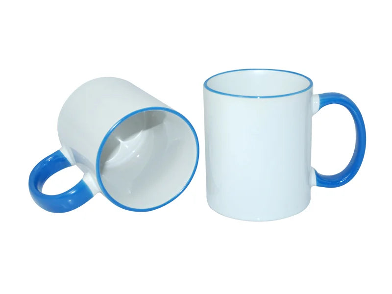 Sublimation 11oz Rim Handle Mug - Light Blue