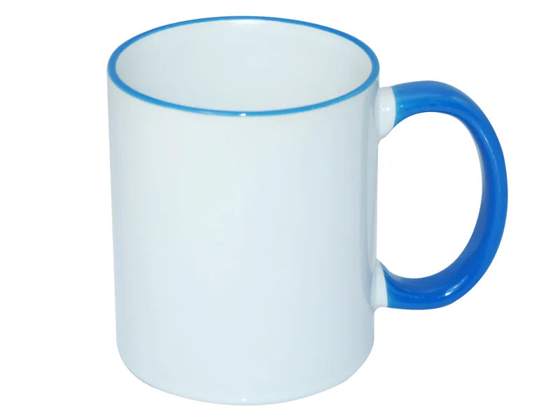 Sublimation 11oz Rim Handle Mug - Light Blue
