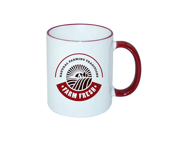 Sublimation 11oz Rim Handle Mug - Maroon