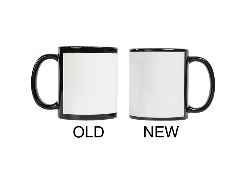 11oz Sublimation Full Color Mug with White Patch-Black