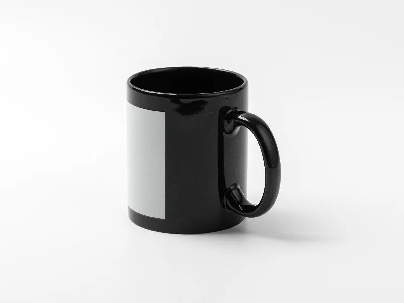 11oz Sublimation Blanks Luminous Mug w/ White Patch (Black)