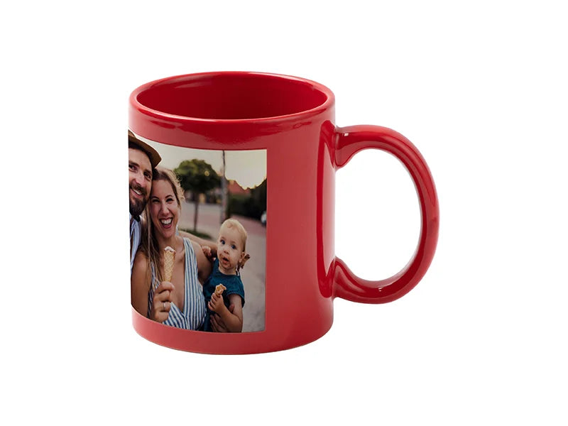 11oz Sublimation Blanks Luminous Mug w/ White Patch (Red)