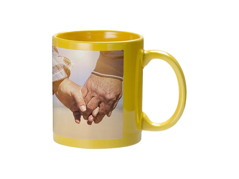 Sublimation 11oz Full Colour Mug w/ White Patch(Yellow)
