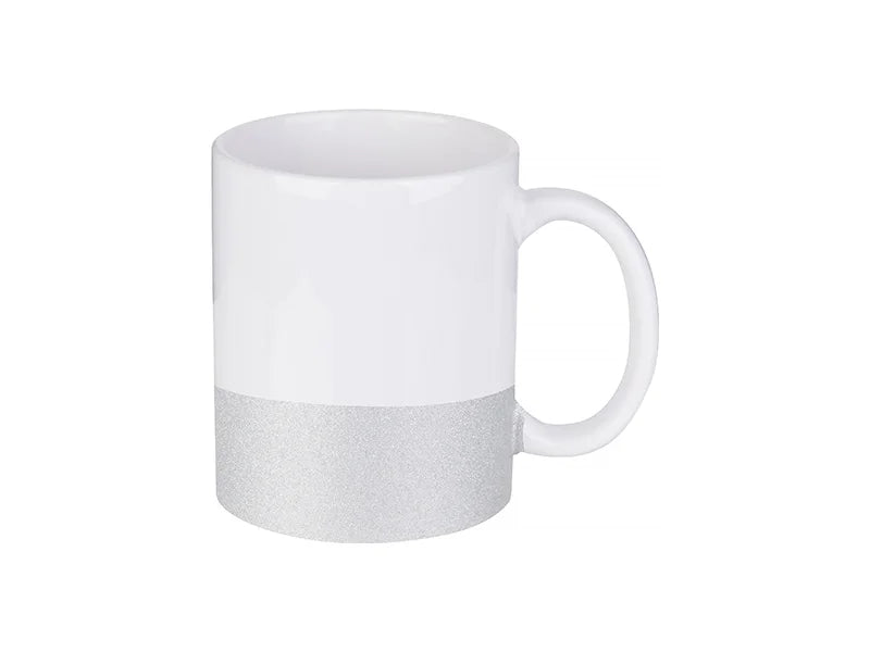 Sublimation 11oz/330ml Bottom Glitter Mug(Silver)