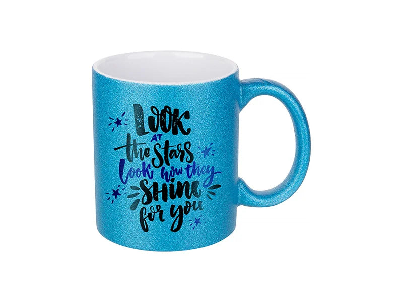 Sublimation 11oz/330ml Glitter Mug (Blue)