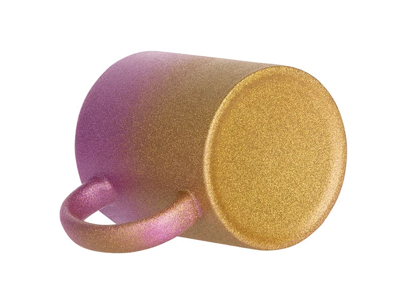 Sublimation 11oz/330ml Gradient Bottom Glitter Mug (Purple+Gold)