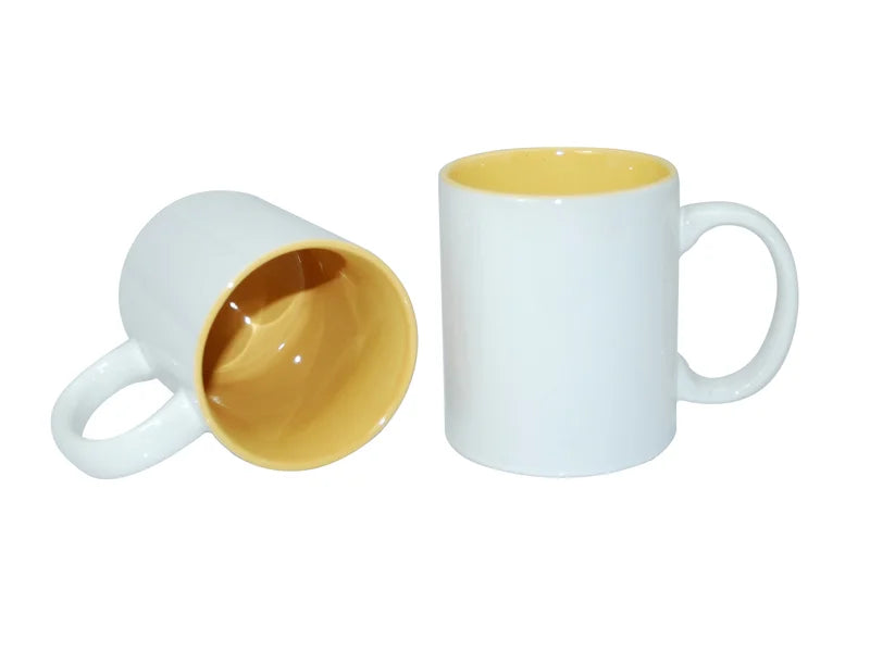 Sublimation 11oz Two-Tone Color Mugs - Yellow