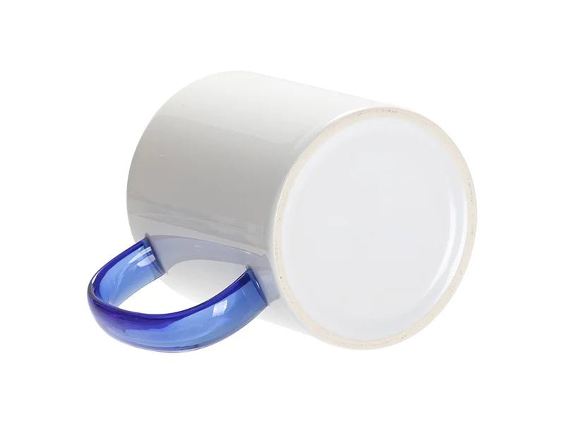 Sublimation Blanks 11oz Two-Tone Color Mug - Dark Blue (Blue Glass Handle)