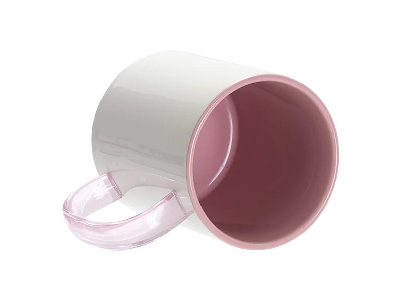 Sublimation Blanks 11oz Two-Tone Color Mug - Pink (Pink Glass Handle)