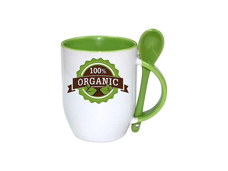 Color Sublimation Spoon Mug (Light Green)