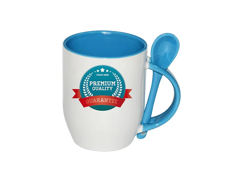 Color Sublimation Spoon Mug (Light Blue)