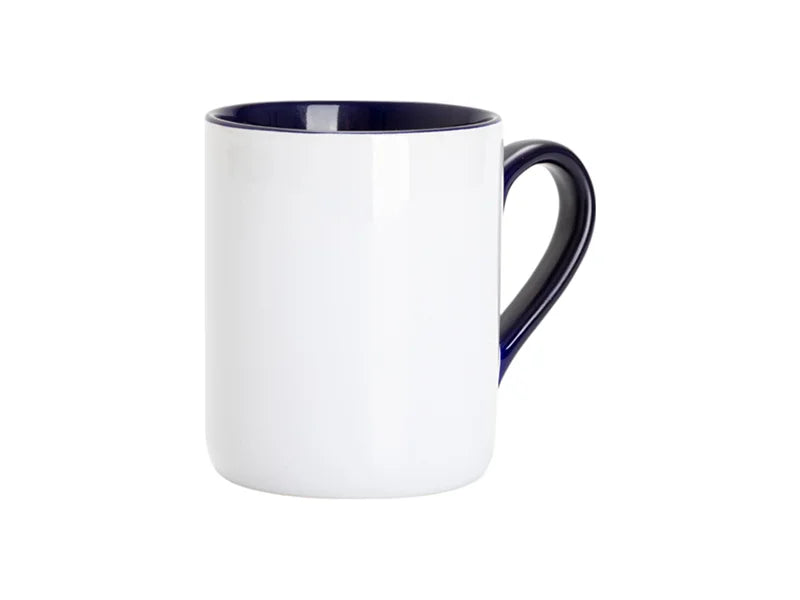 Sublimation 11oz Inner Handle Color Mugs w/ Curved Bottom (Dark Blue)