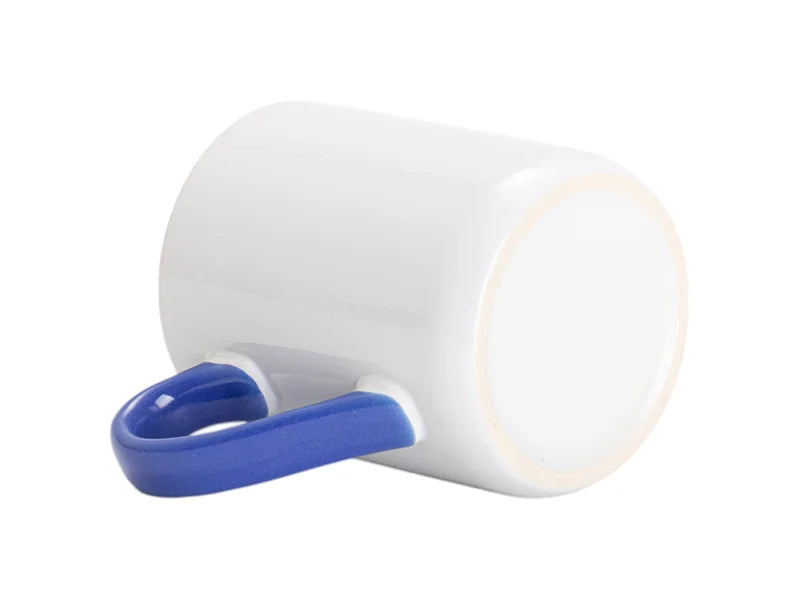 Sublimation 11oz Inner Handle Color Mugs w/ Curved Bottom (Medium Blue)