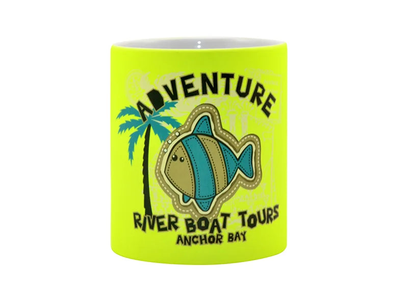 Sublimation 11oz Fluorescent Mug(Frosted, Light Yellow)