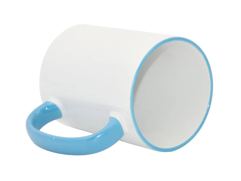 Sublimation 15oz Rim/Handle Mugs - Light Blue