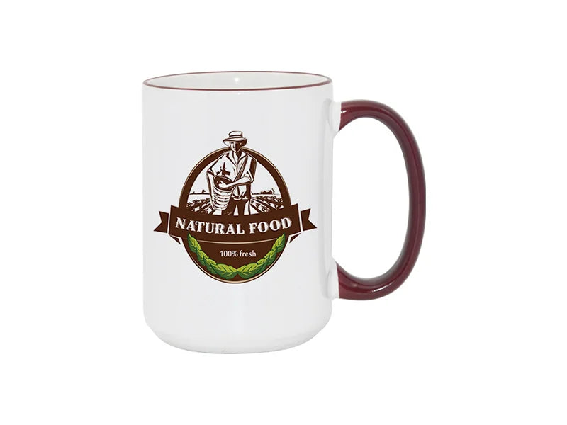 Sublimation 15oz Rim/Handle Mugs - Maroon