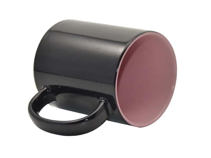 Sublimation 11oz Black Color Changing mug (Inner Pink)