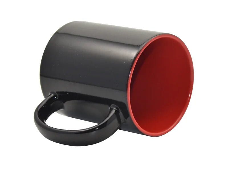 Sublimation 11oz Black Magic Mug (Inner Red)