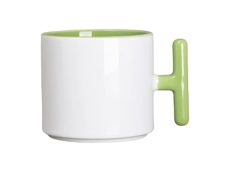 Sublimation 9oz Inner T-Handle Color Mug (Green)