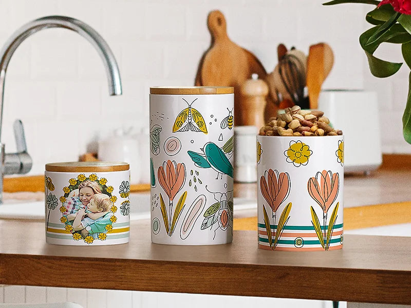 Sublimation Blanks 30oz Ceramic Storage Jar w/ Bamboo Lid