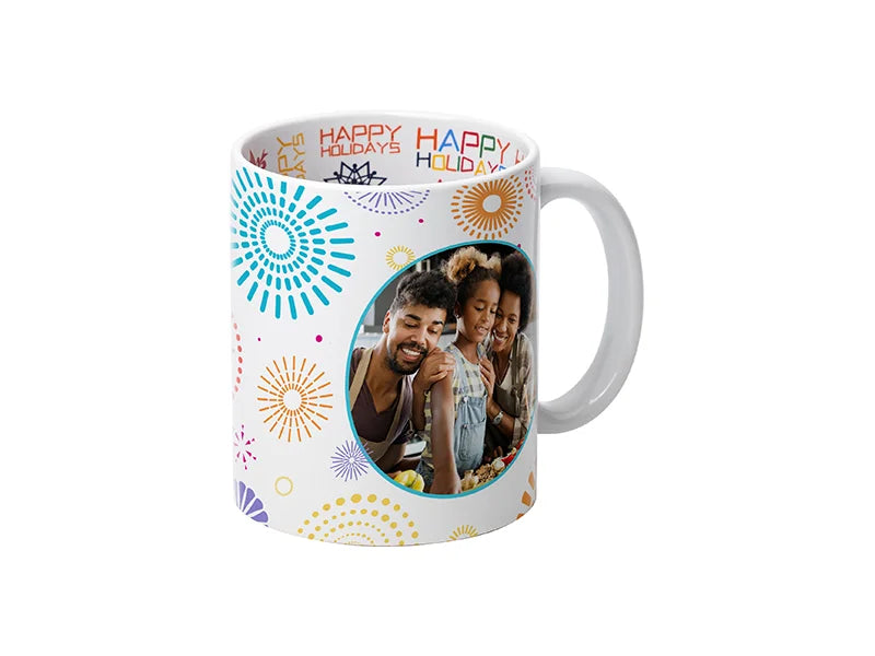 Sublimation Blanks 11oz Motto Mug(HAPPY HOLIDAYS)