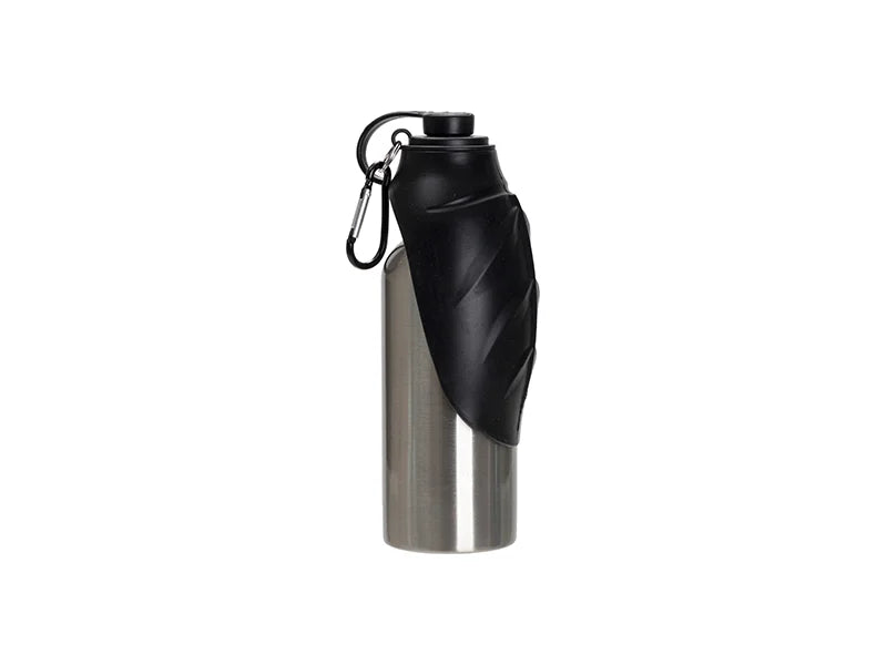 Sublimation Blanks 20oz/600ml Silver Stainless Steel Portable Pet Water Bottle Dispenser