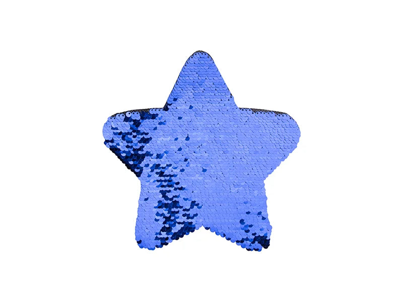 Sublimation Flip Sequins Adhesive Black Base (Star, Dark Blue W/ White) (18*18cm)