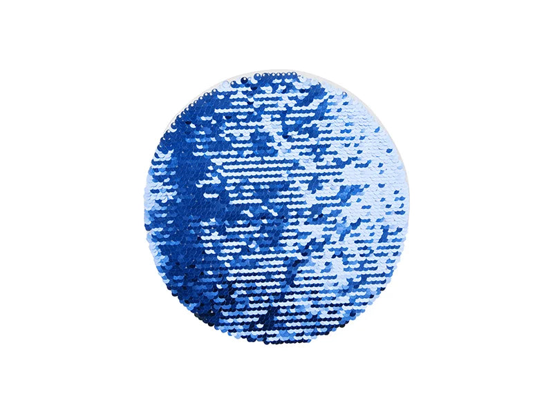 Sublimation Flip Sequins Adhesive White Base (Round, Dark Blue w/ White)