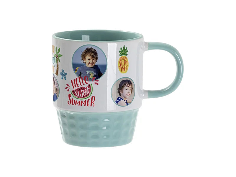 Sublimation Blanks 10oz/300ml Stackable Inner/Handle Color Mug--Mint Green