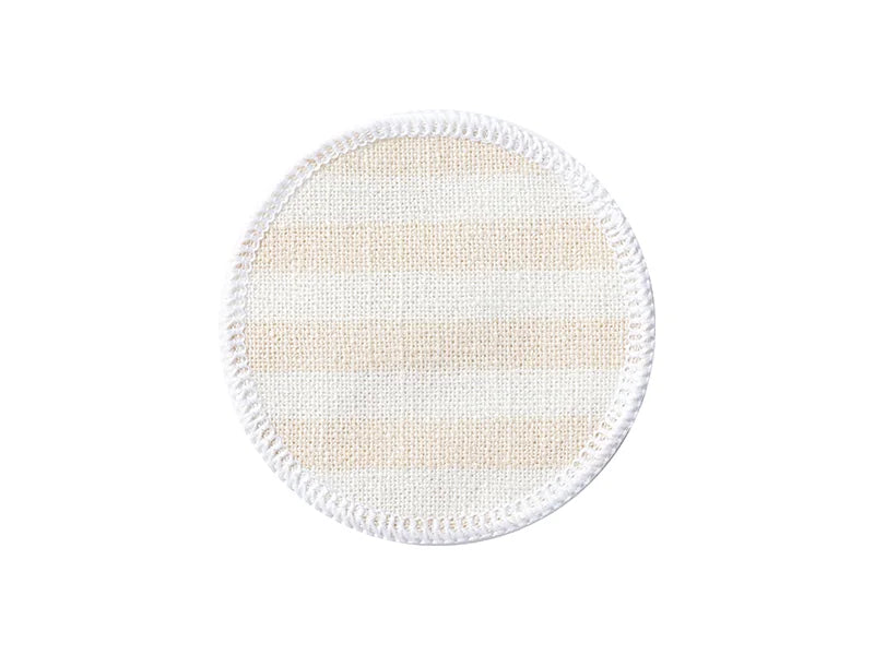 Sublimation Blanks Linen Round Mug Coaster(10*10cm, Beige and Light Yellow Stripe)