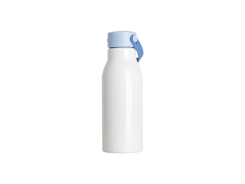 20oz/650ml Sublimation Aluminum Bottle w/ Carry Handle Lid (Lgt Blue Lid & Blue Handle)