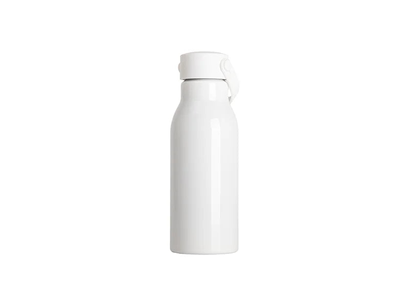 20oz/650ml Sublimation Aluminum Bottle w/ Carry Handle Lid (White Lid & White Handle)