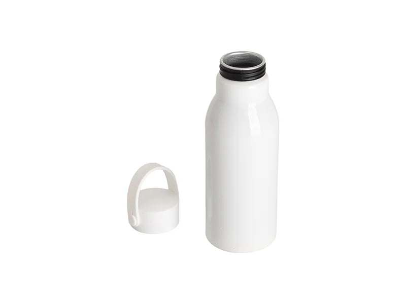 20oz/650ml Sublimation Aluminum Bottle w/ Carry Handle Lid (White Lid & White Handle)