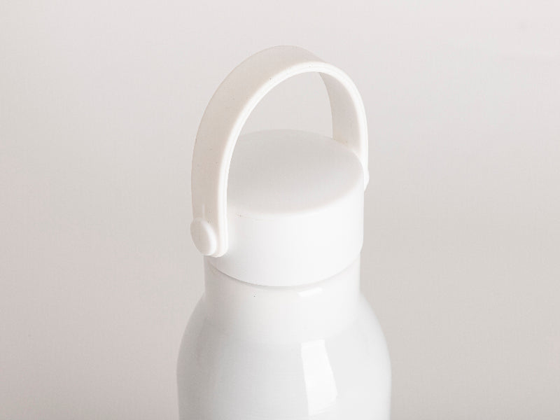 20oz/650ml Sublimation Aluminum Bottle w/ Carry Handle Lid (White Lid & White Handle)