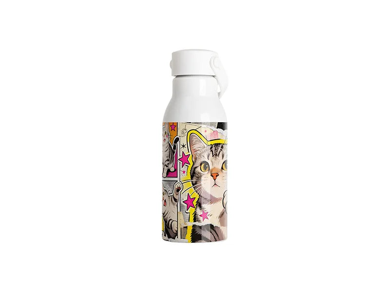 20oz/650ml Sublimation Aluminum Bottle w/ Carry Handle Lid (White Lid & White Handle)